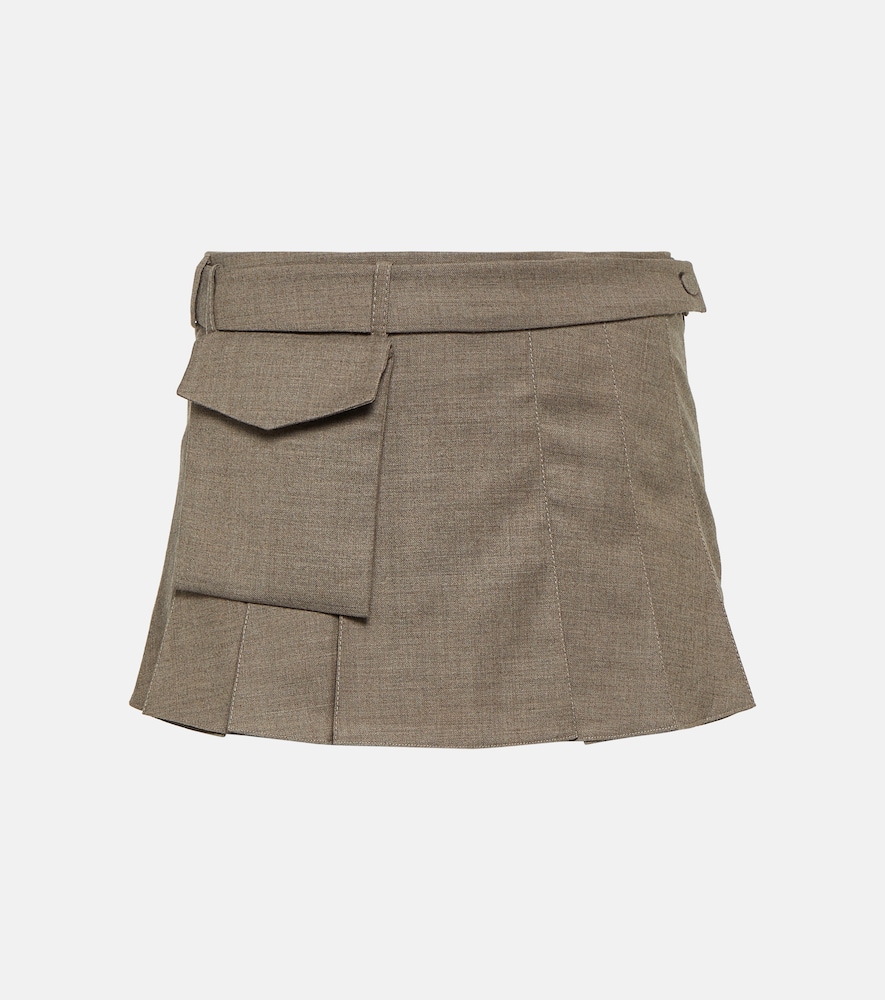 Mia pleated wool mini skirt