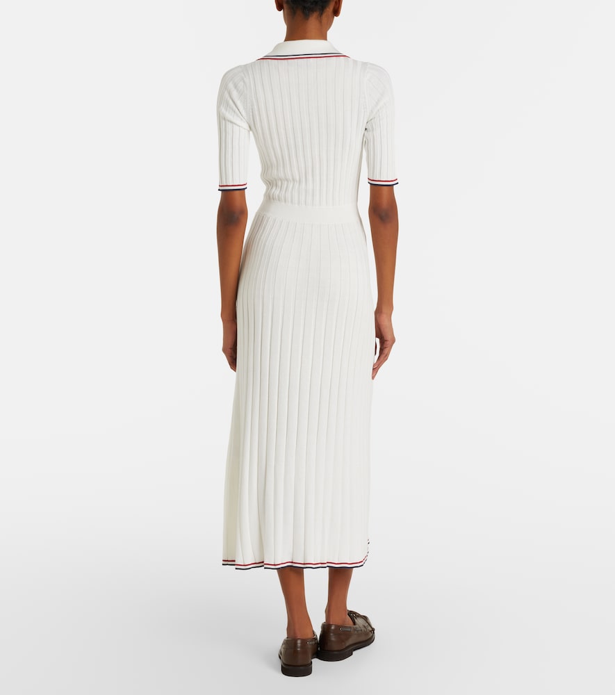 Ribbed-knit cotton midi dress