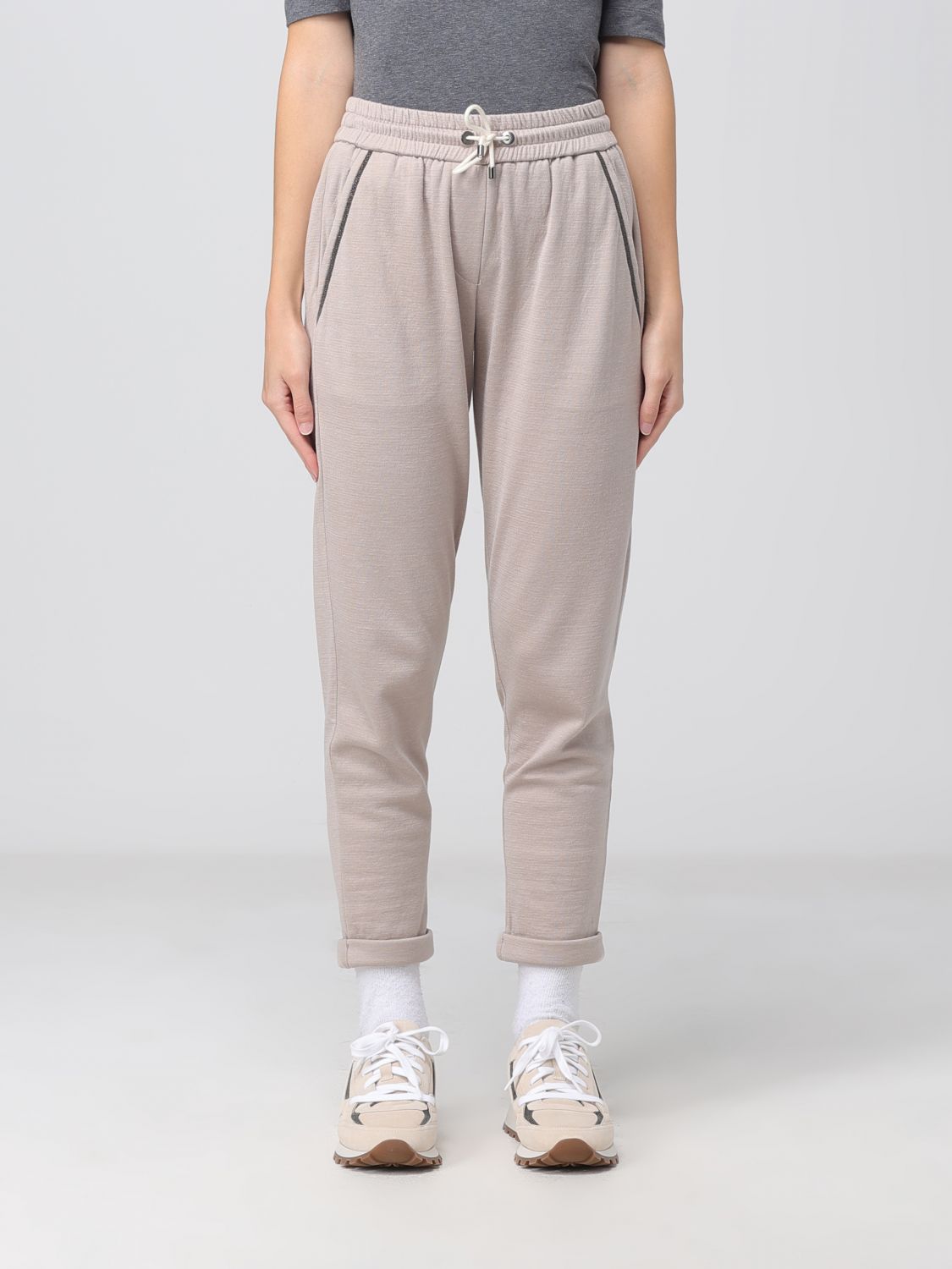 Pants in cotton and silk