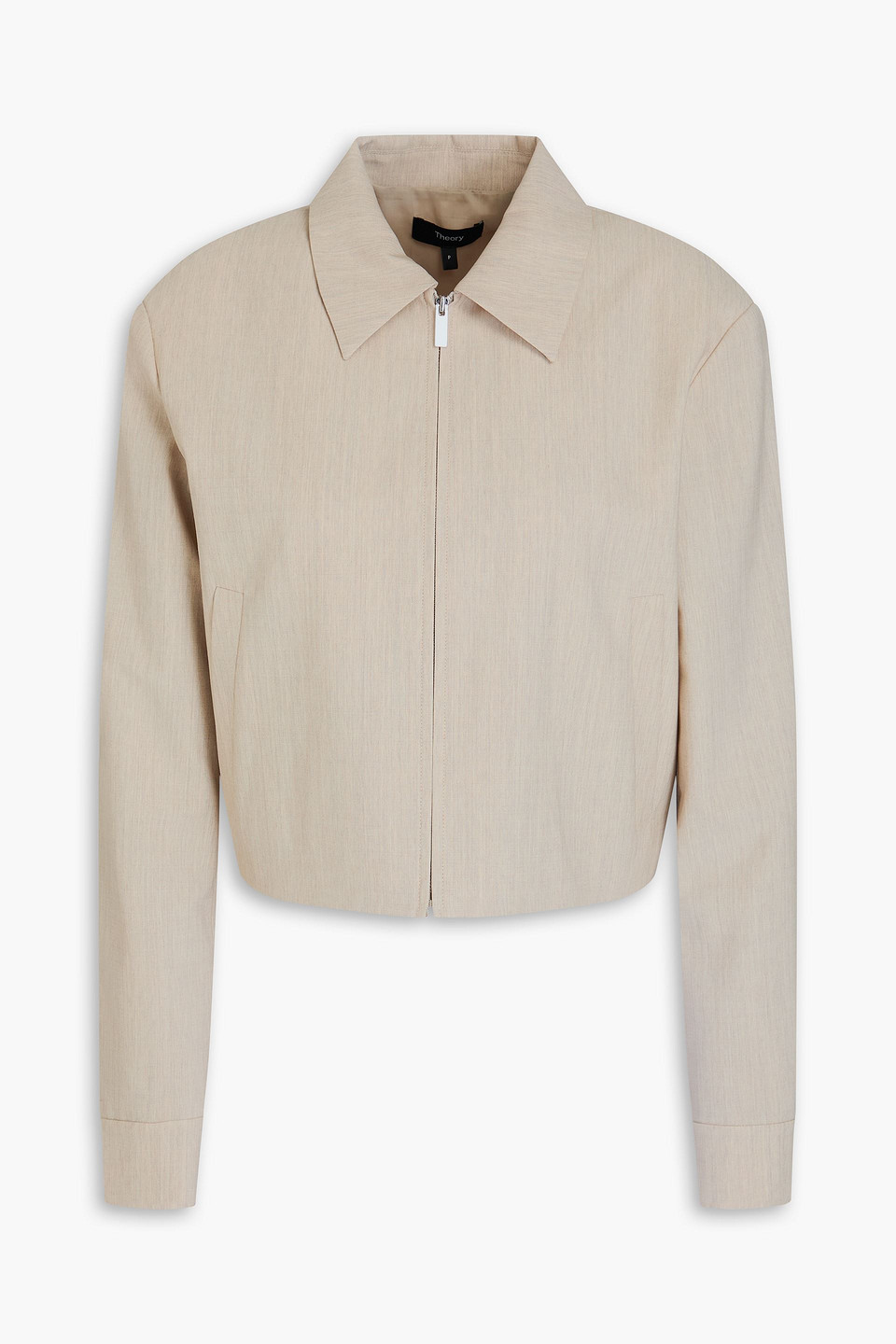 Cropped wool-blend jacket
