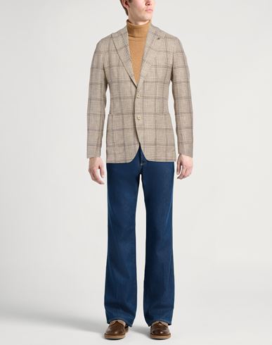 Man Blazer Beige Size 40 Cotton, Linen, Virgin Wool