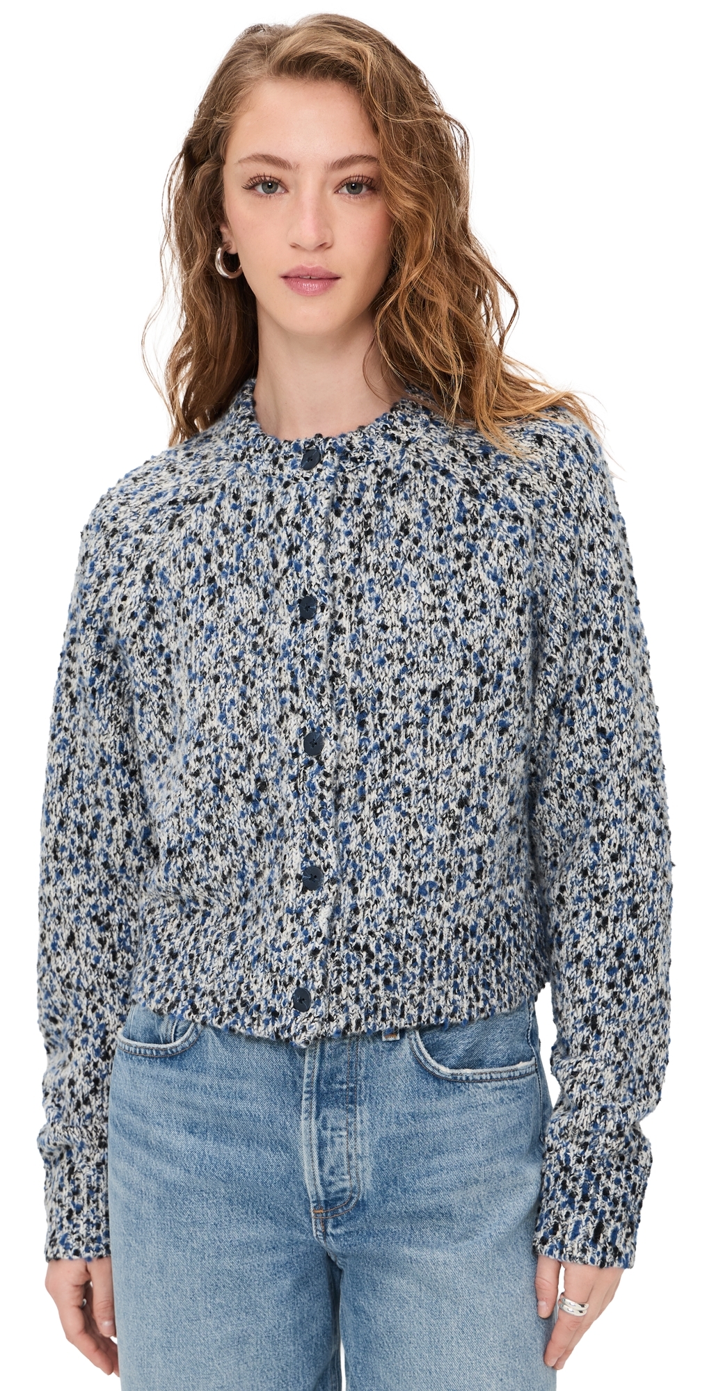 Tania Knitted Cardigan Blue Mix