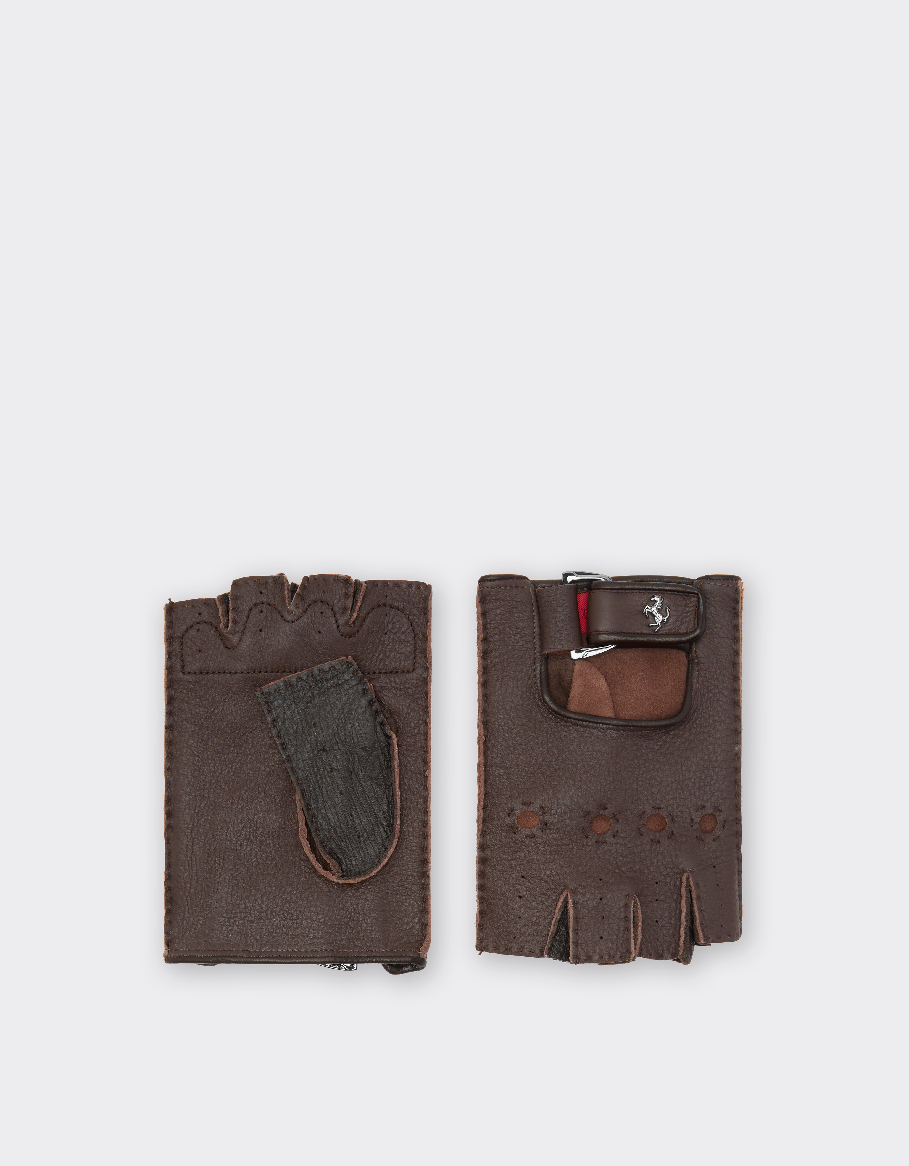 Fingerless leather driving gloves