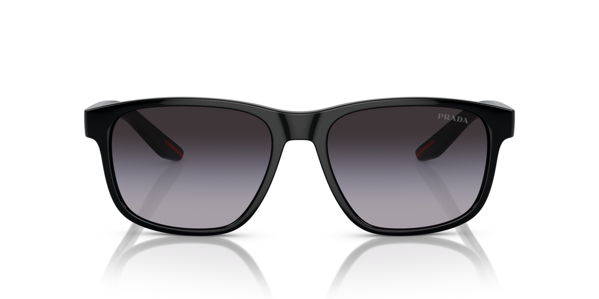 Prada Linea Rossa Man Prada Linea Rossa PS 1AB09U Sunglasses Injected Black Grey Pillow Normal Shaded