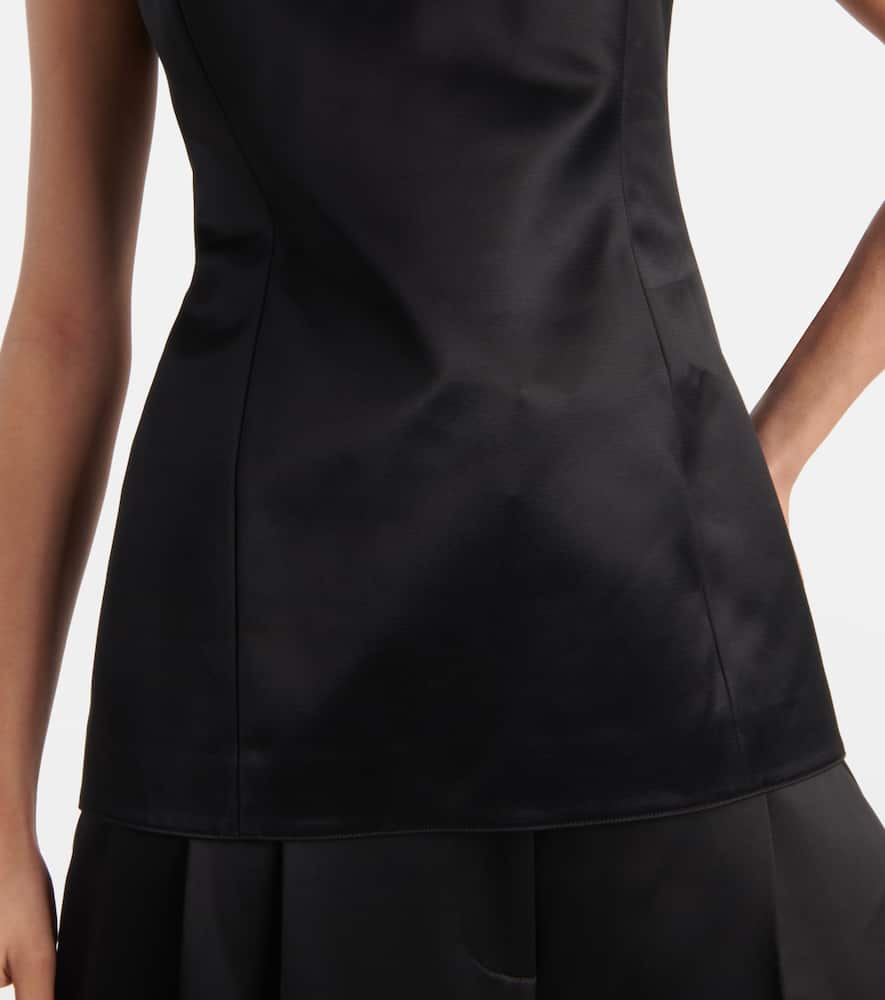 Sasmo silk-paneled satin top