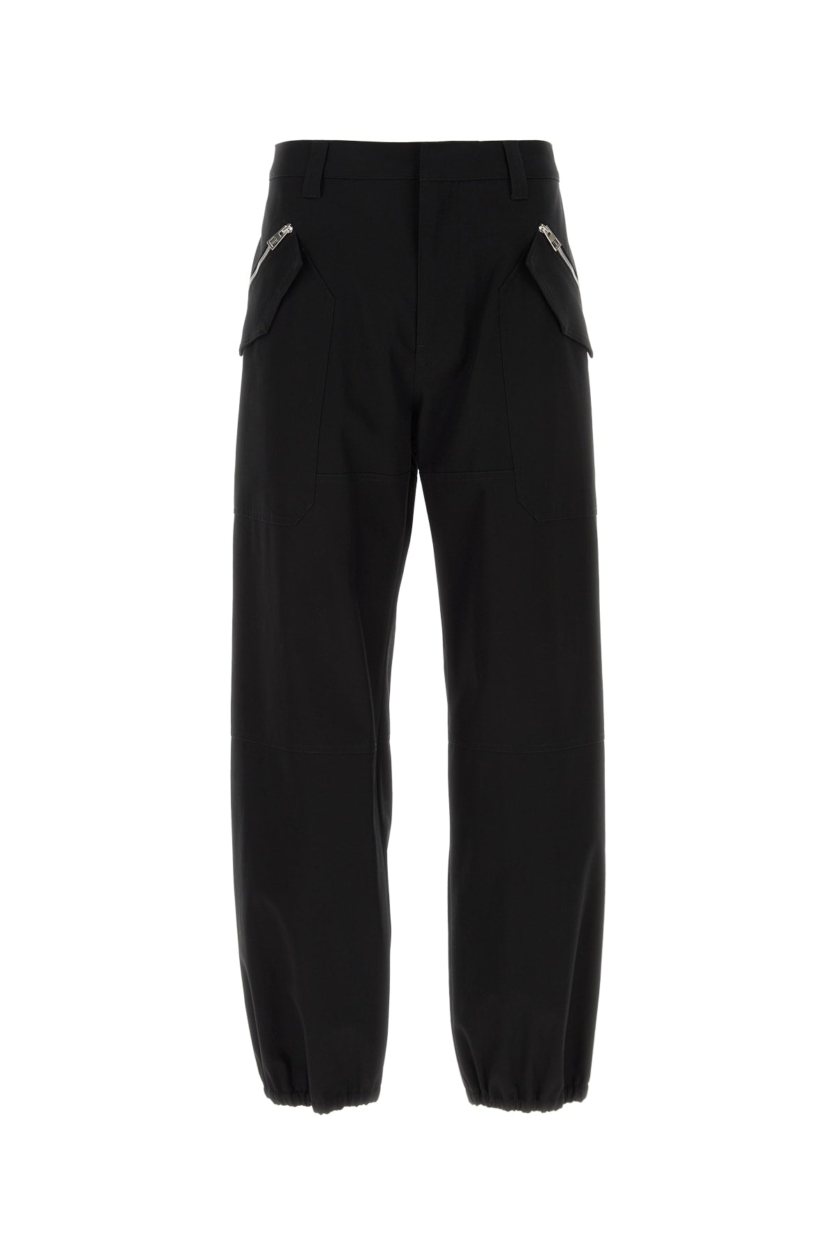 Zip-Pocket Cargo Trousers — Black