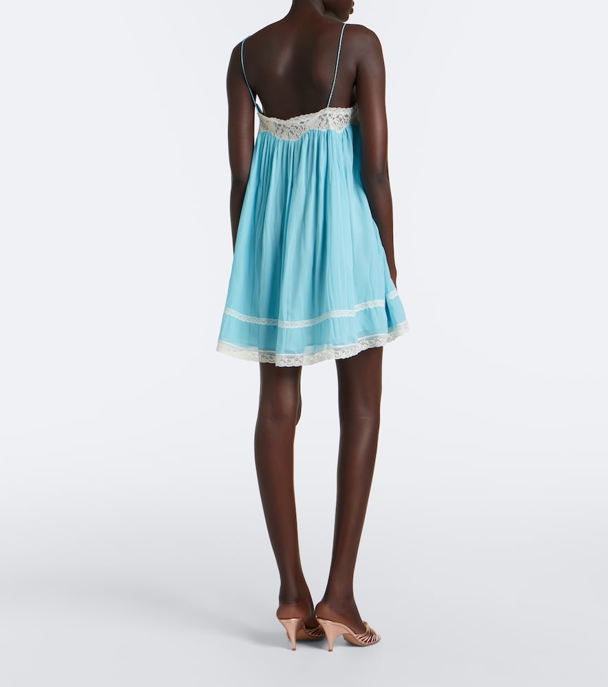 Dôen Clemente lace-trimmed silk minidress