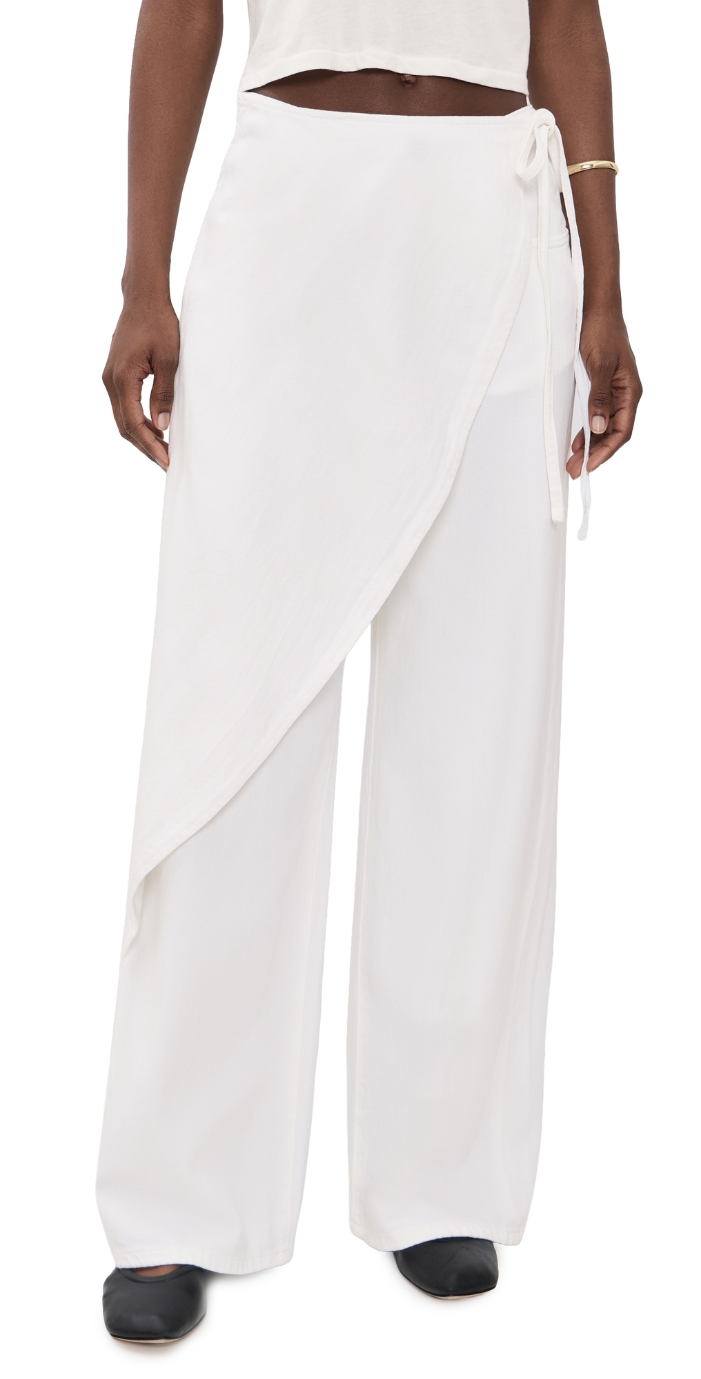 Zoie Wrap Relaxed Pants White Aura