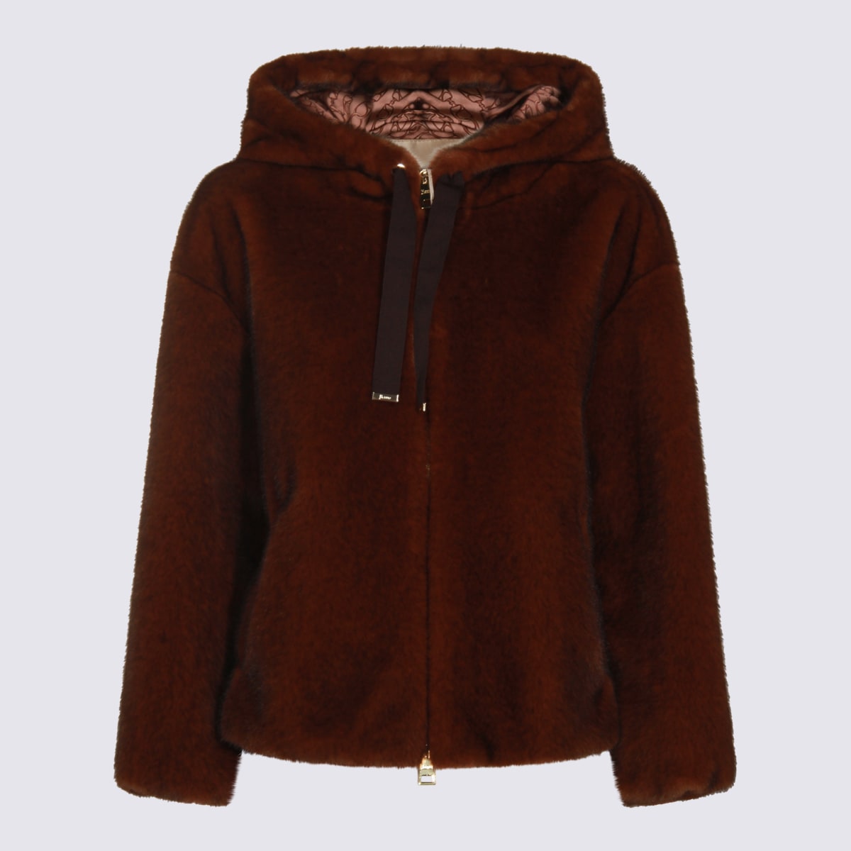 Dark Brown Cotton Casual Jacket