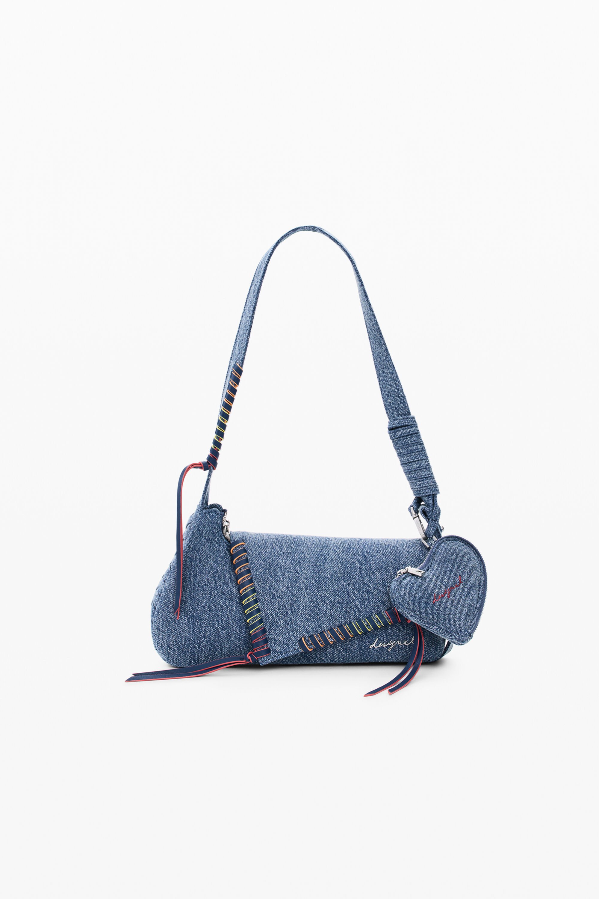 Medium denim heart bag