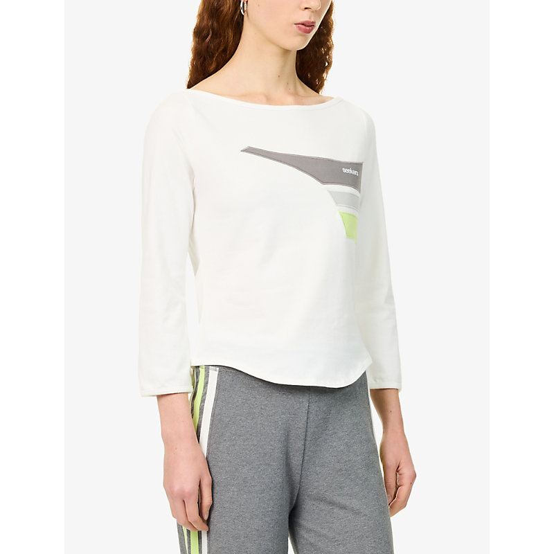 Womens Seekola Boat-Neck Stretch-Cotton Top