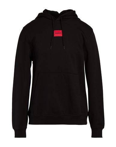 Man Sweatshirt Black Size L Cotton, Elastane