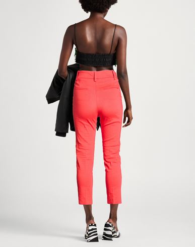 Woman Pants Tomato red Size 4 Linen, Viscose, Elastane