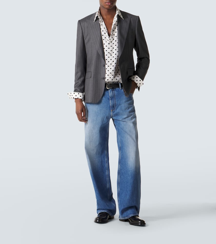 Polka-dot silk shirt