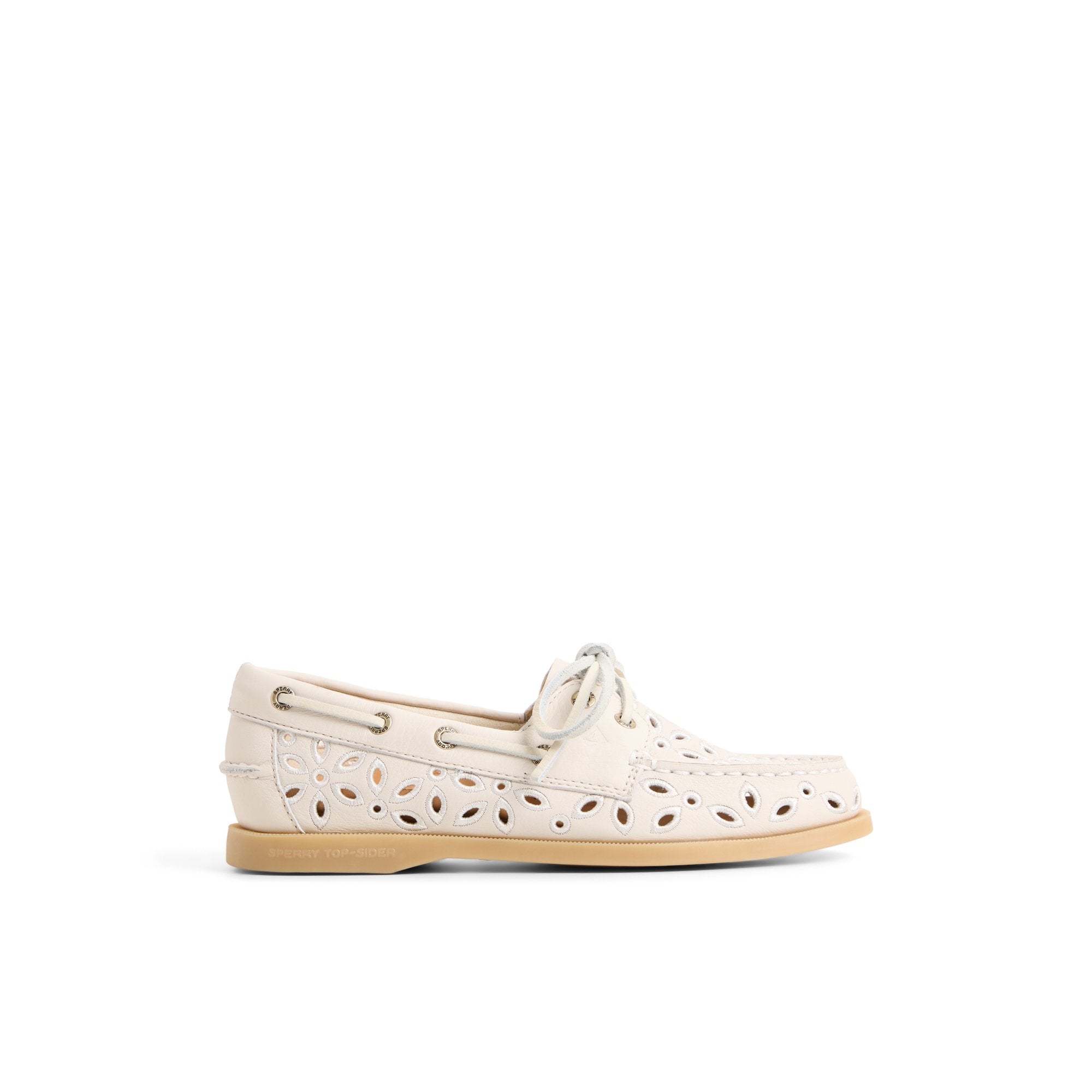 Authentic Original™ 2 Eye Embroidered Boat Shoe in Cream