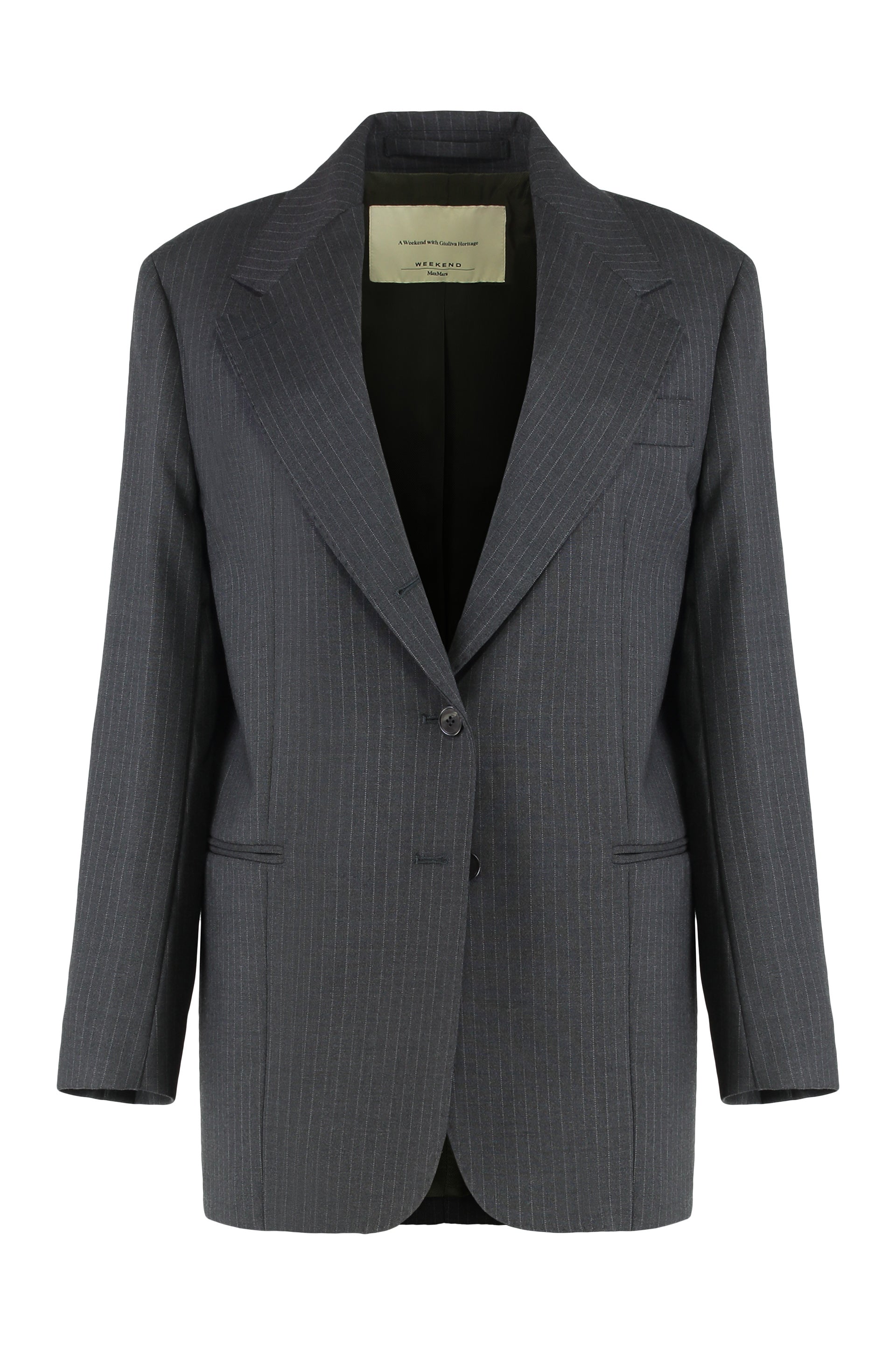 Pinstripe Wool Blazer