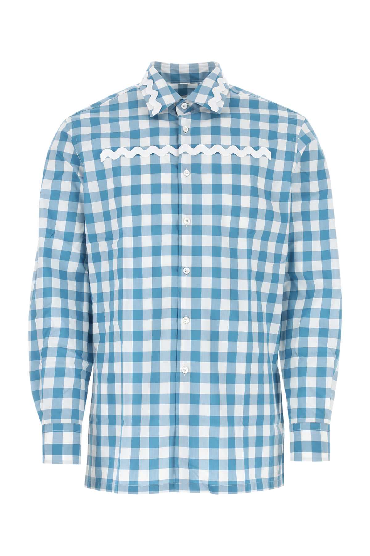 Embroidered Poplin Shirt — Blue