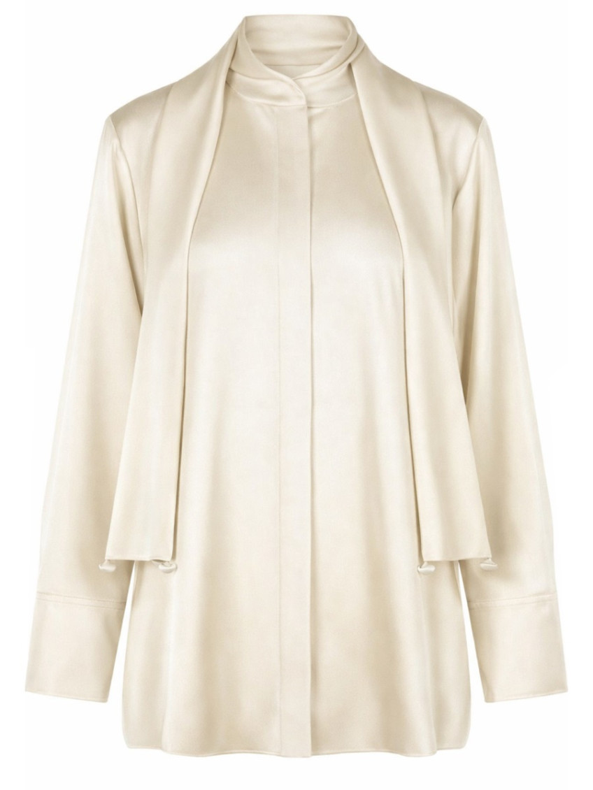 Jil Sander - shirt 132 bow detail satin finish