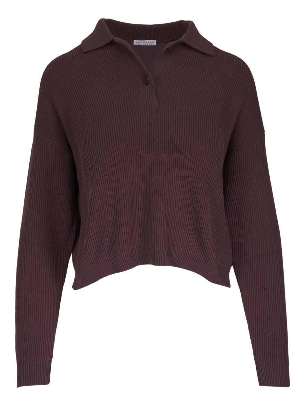 Ribbed-knit jumper - Brown