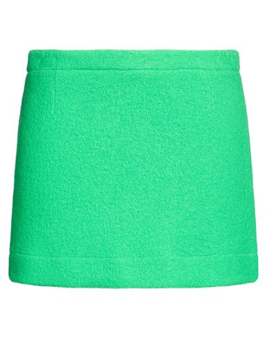 Woman Mini skirt Green Size 6 Virgin Wool