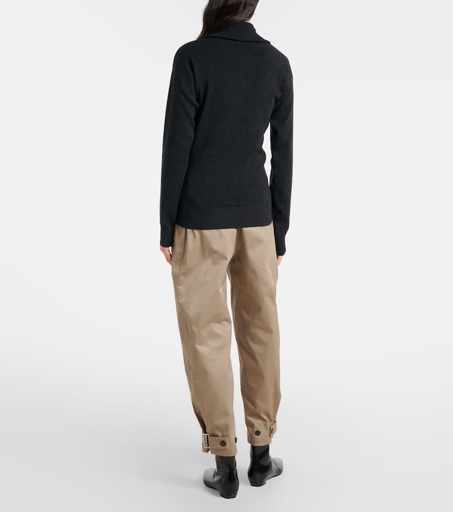 Serene cotton barrel-leg pants