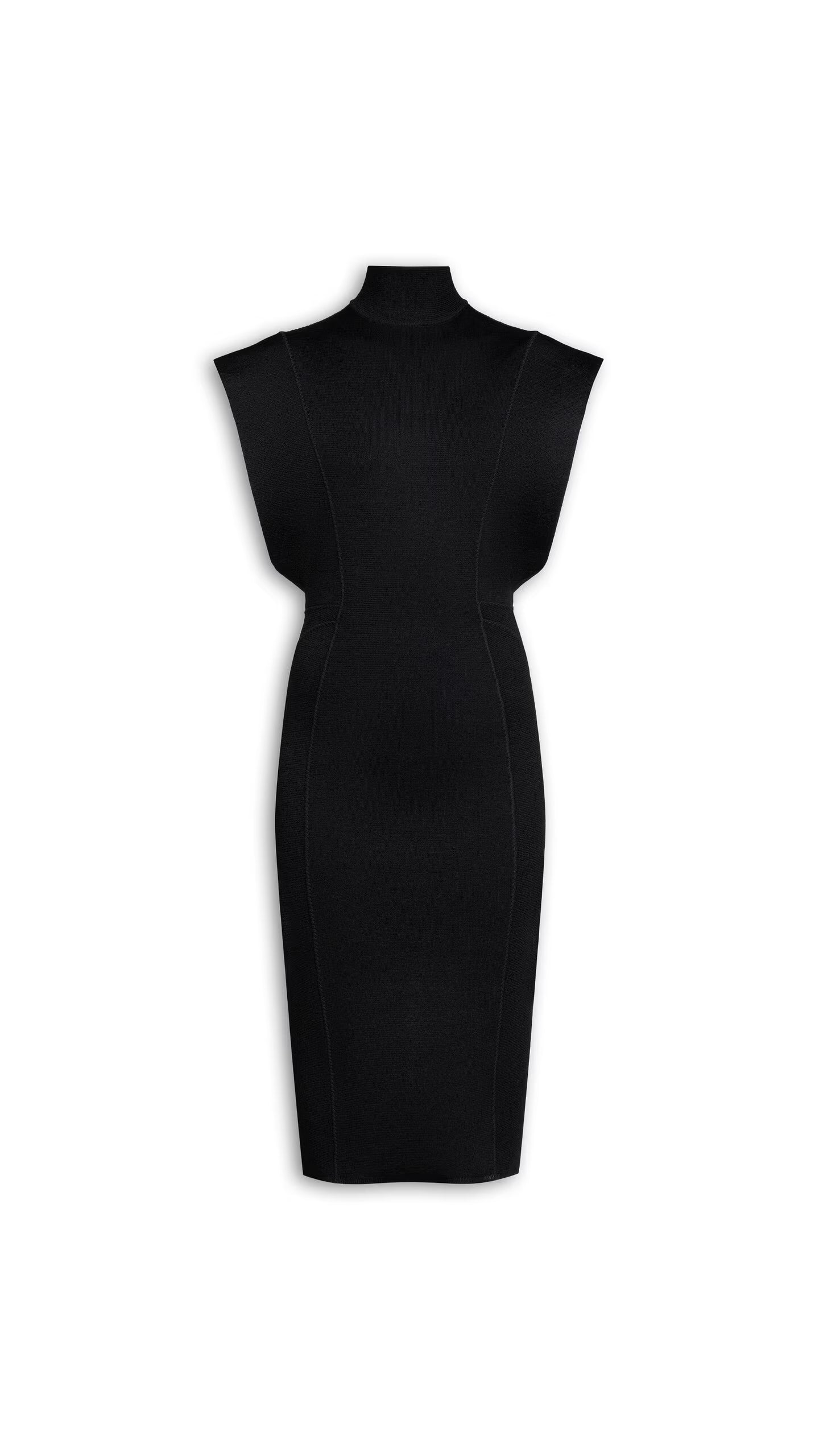 Compact Knit Dress — Black