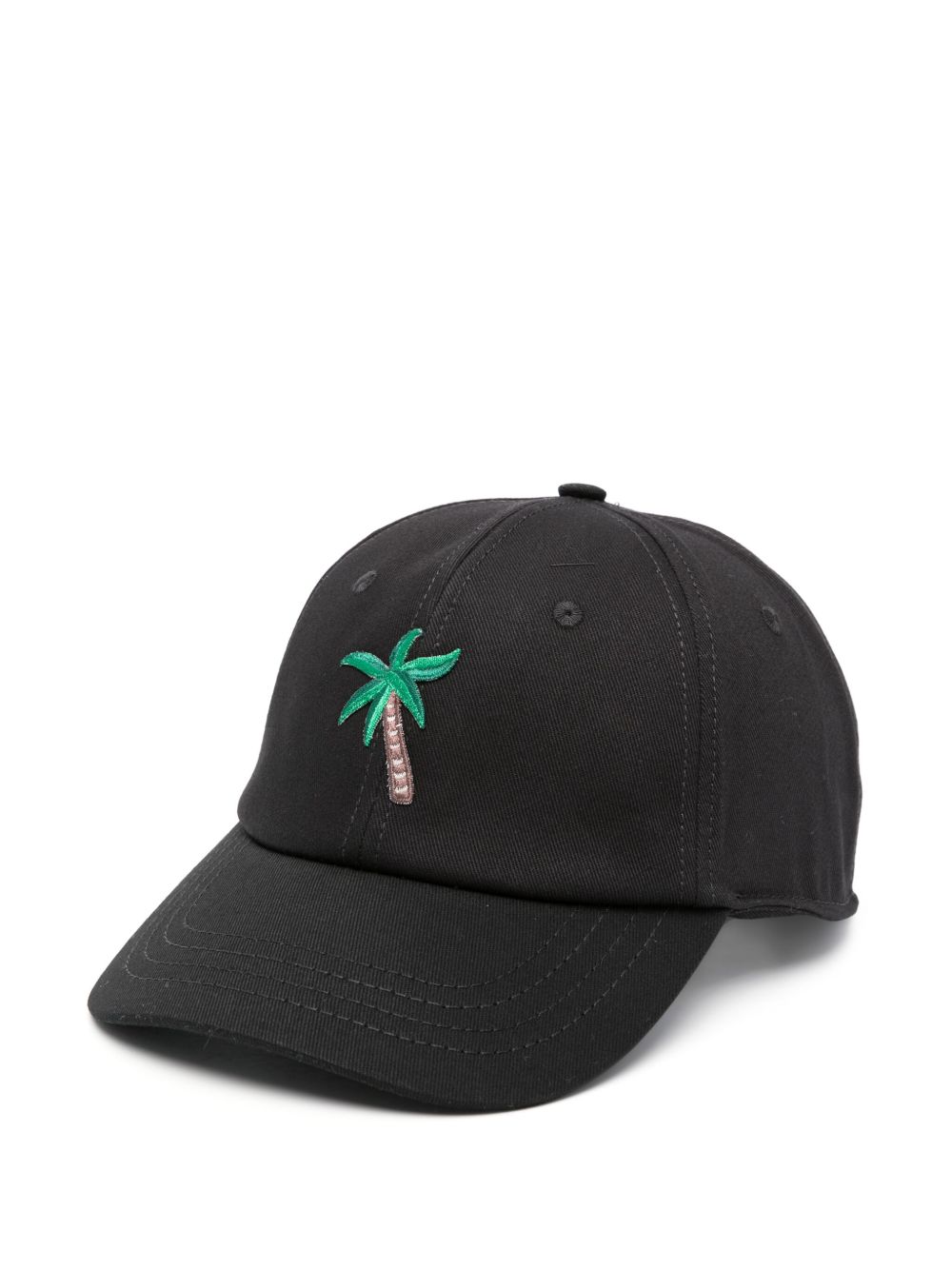 Palm tree-embroidery baseball cap - Black