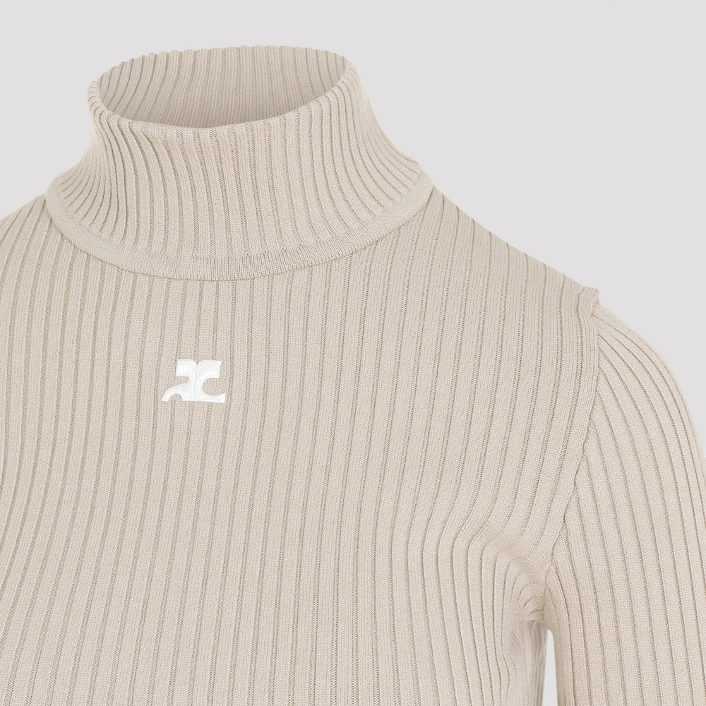 Roll Neck Ribbed Jumper