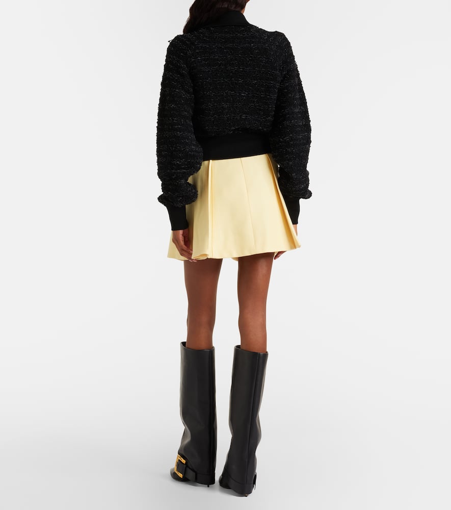Chain-detail pleated miniskirt