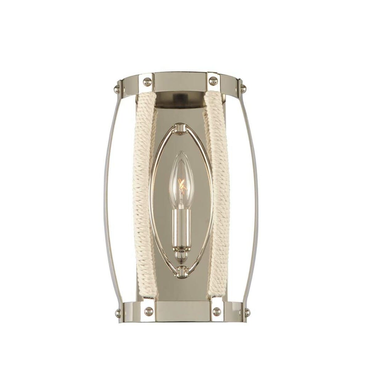 Bradbury 12" Wall Sconce in Polished Nicke
