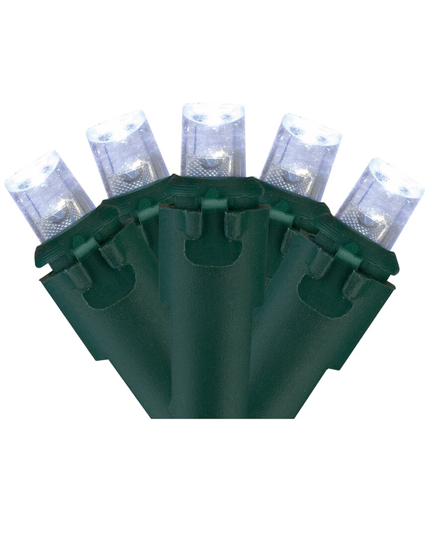 Northlight 100 White LED Wide Angle Christmas Lights - 33 ft Green Wire