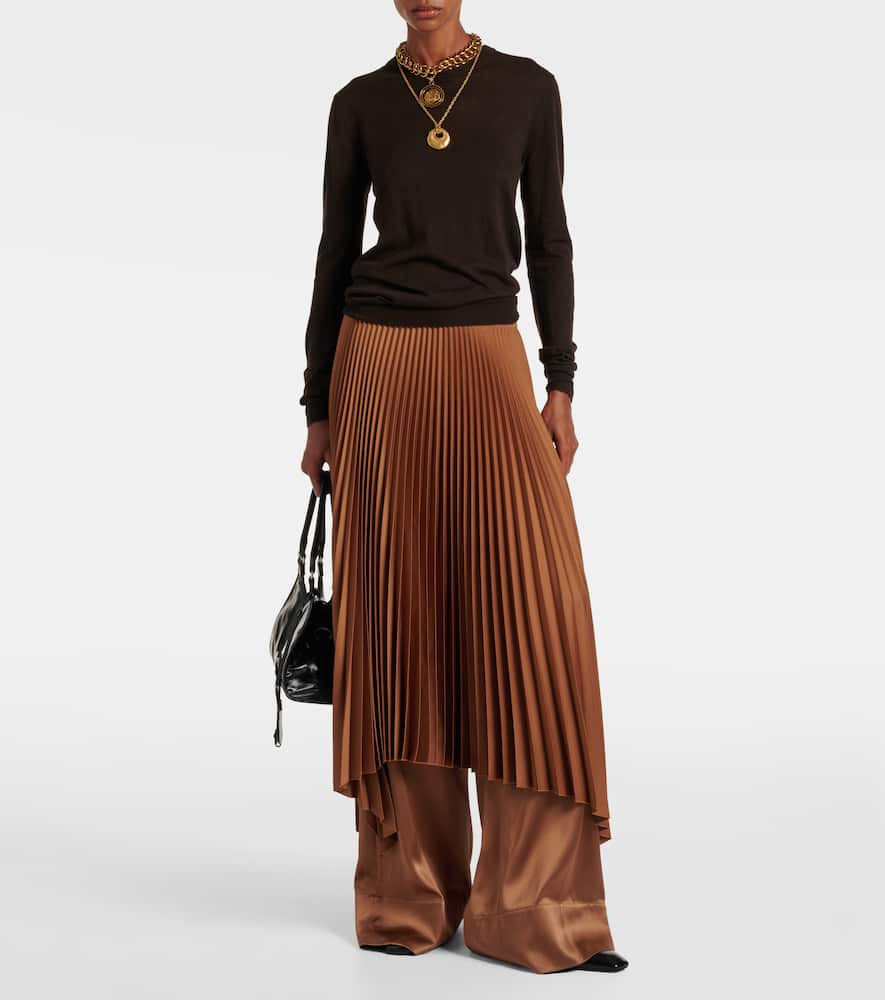 Dijon silk satin wide-leg pants