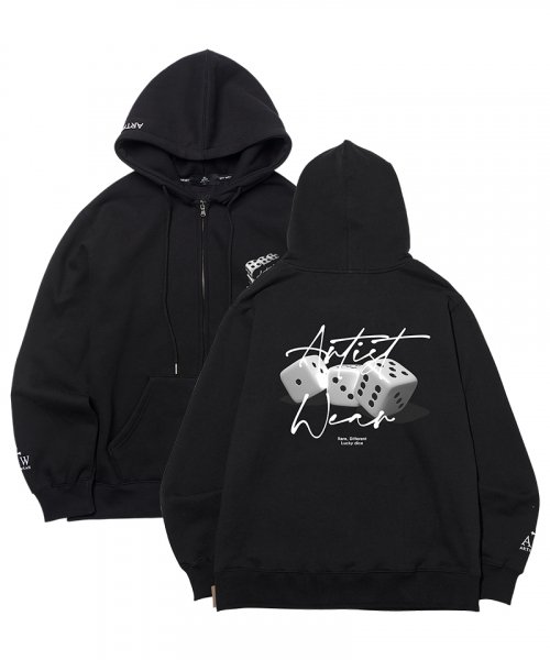 Dice hood zip-up