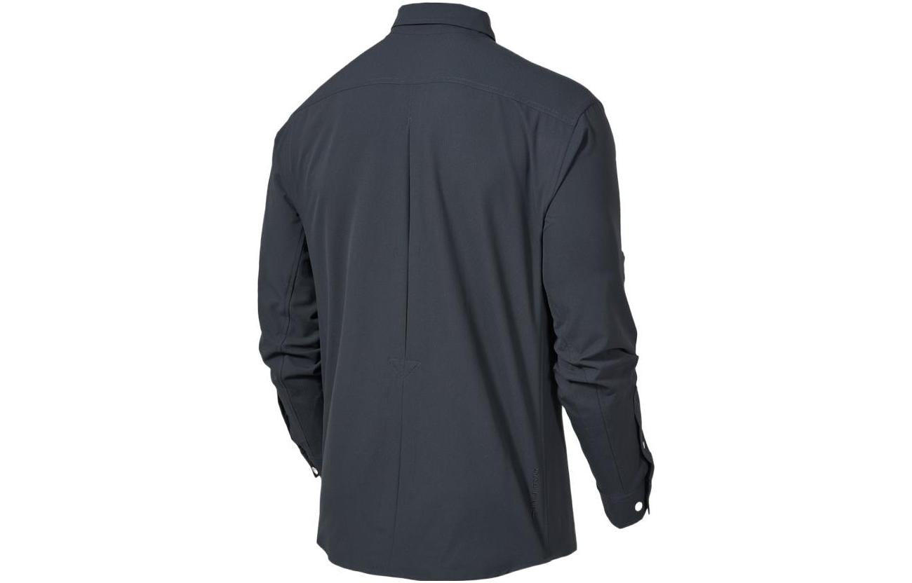 Men's ACG Dri-fit Uvdevastation Trail Multiple Pockets Casual Solid Color Long Sleeves Navy Blue Jacket