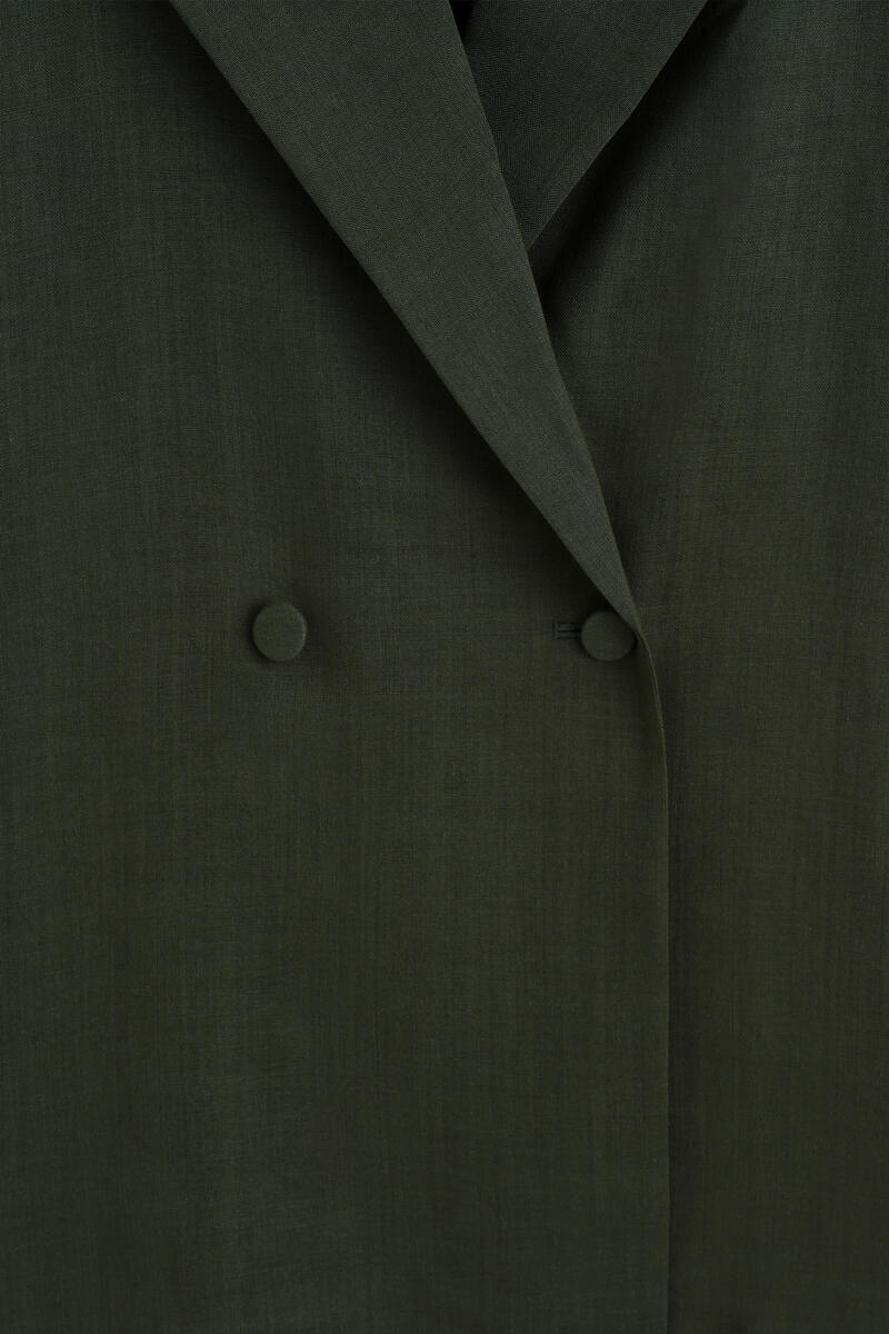 Double-Breasted Wool-Blend Shirt