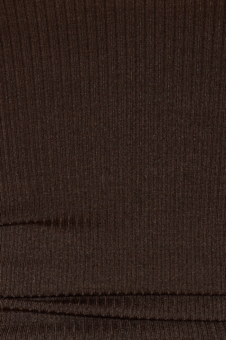 Open Neck Ribbed Cami Top - Brown - Women Clothing