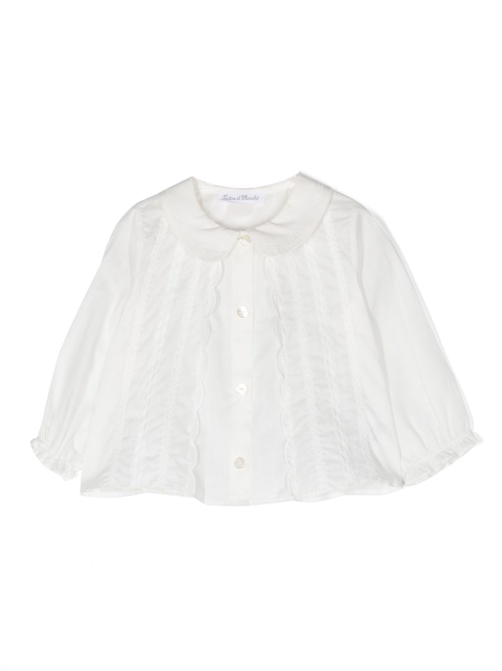Peter pan-collar cotton shirt - White