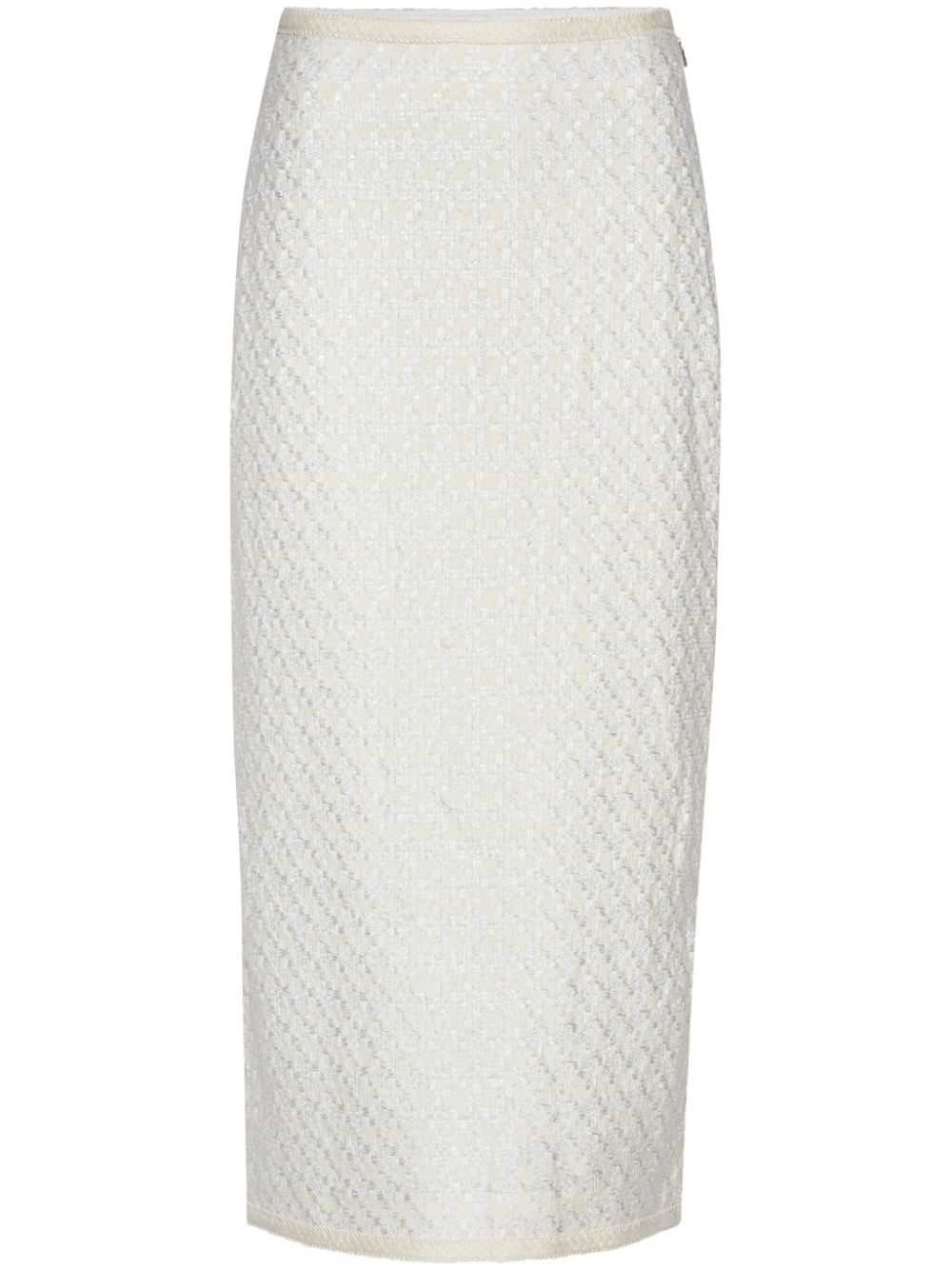 Bouclé pencil skirt - Neutrals