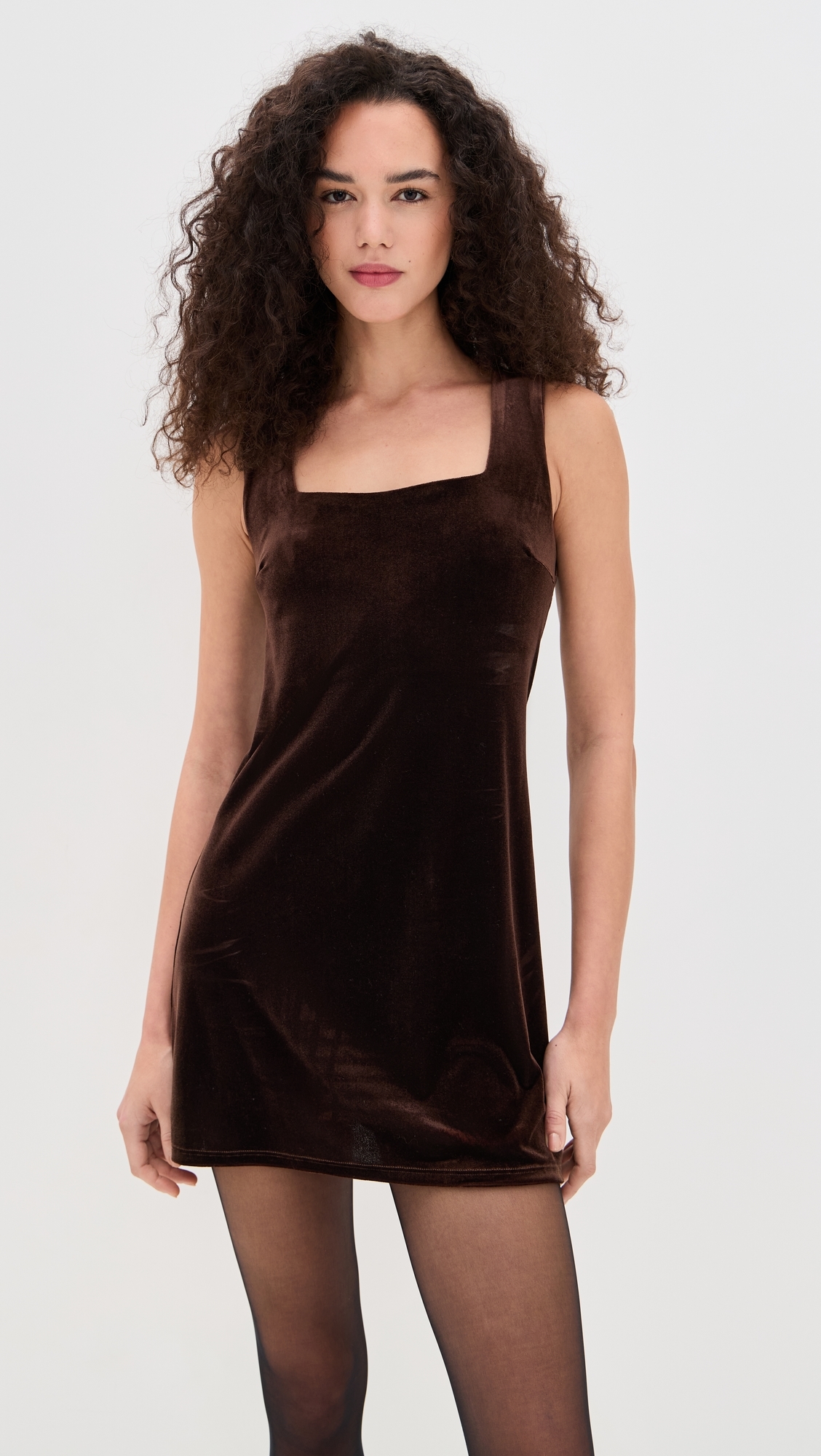 Della Velvet Dress Brown