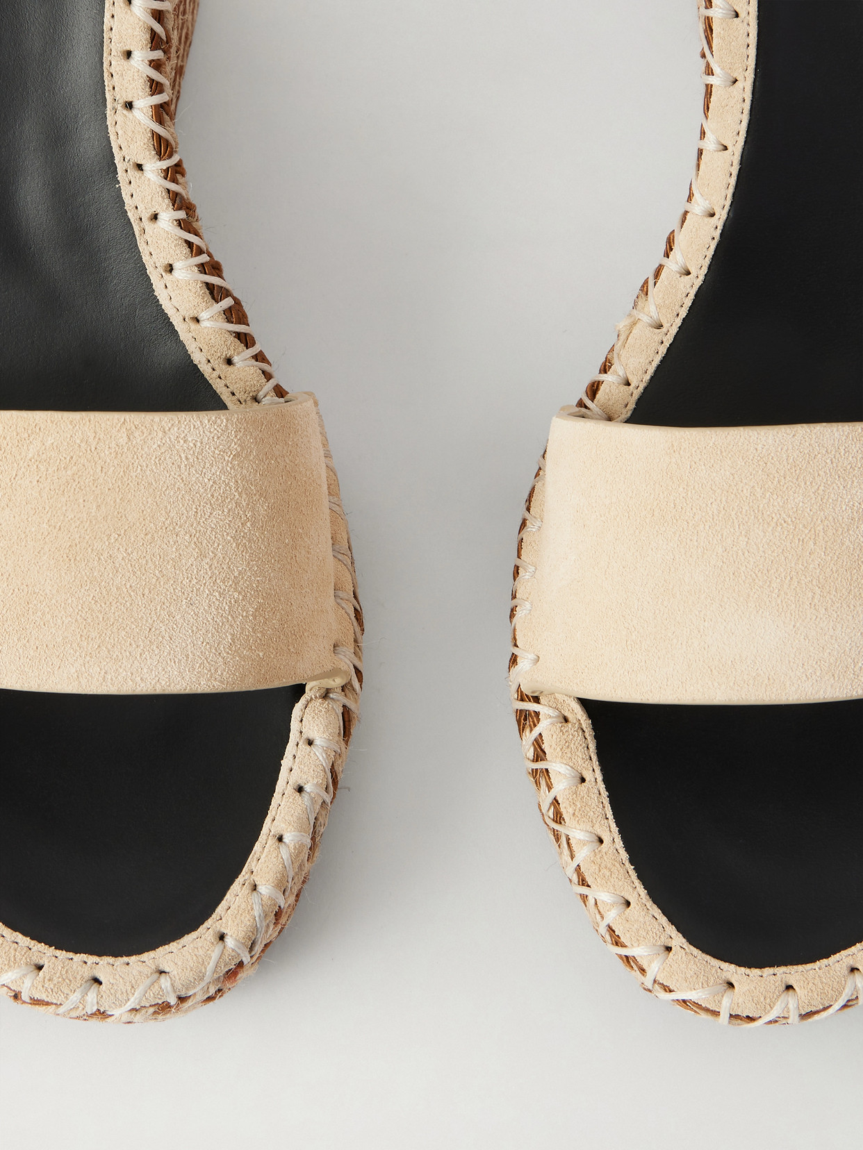 Rockstud 105 Bead-embellished Suede Espadrille Wedge Sandals - Brown