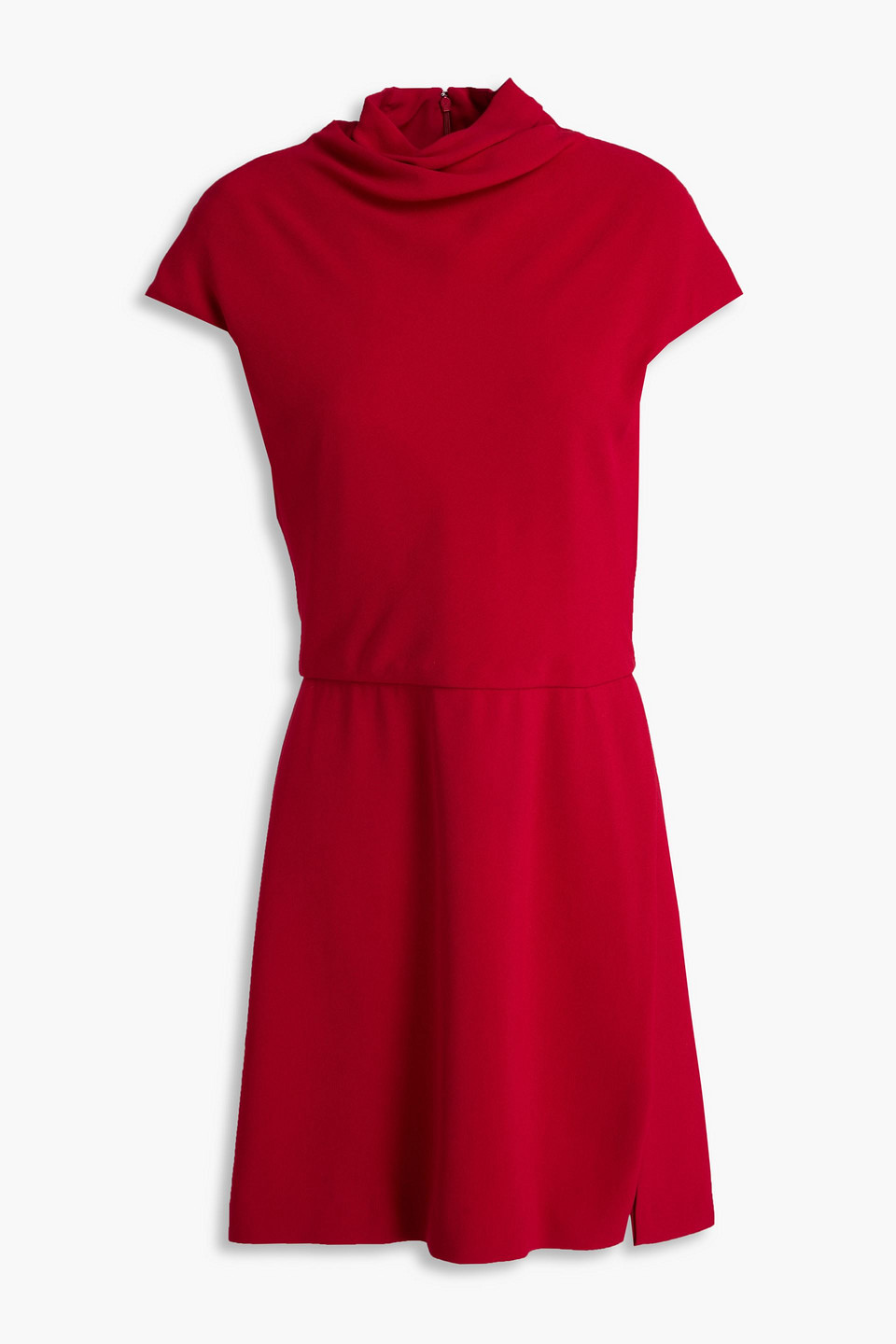 Draped crepe mini dress - Red - IT 40