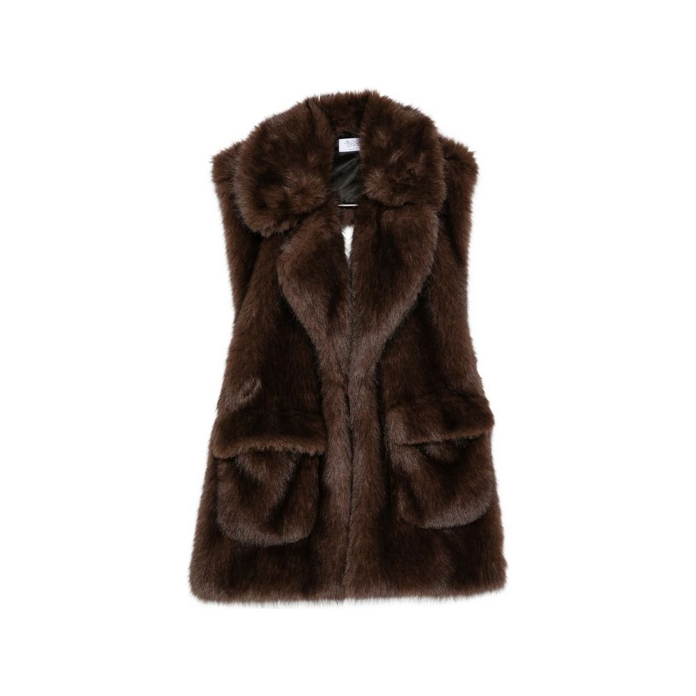 Faux-fur-panelled Longline Jacket