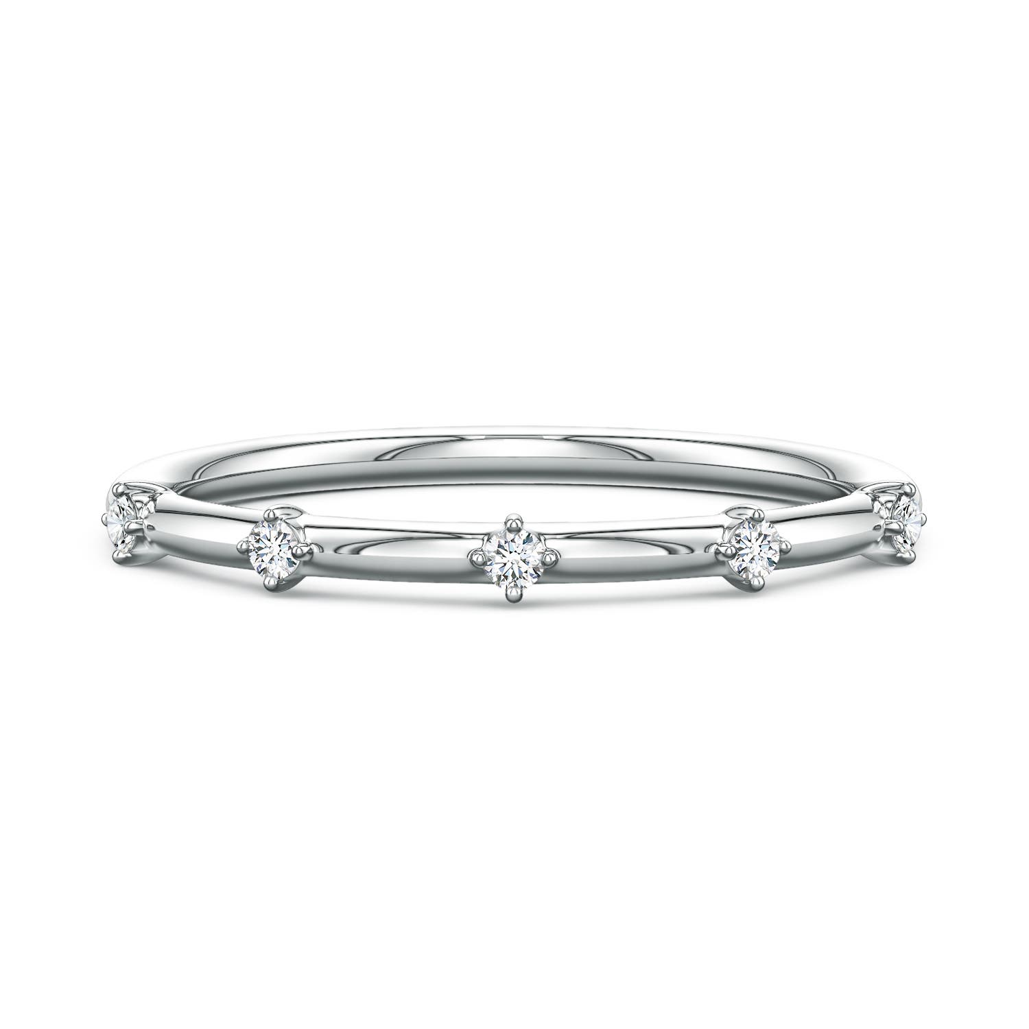 Angara 1.5 MM Round Diamond Five-Stone Station Ring in 14K White Gold