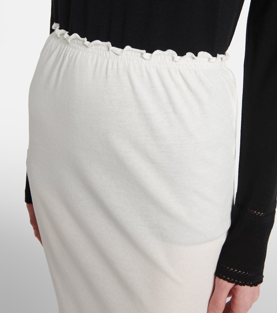 Layered jersey midi skirt