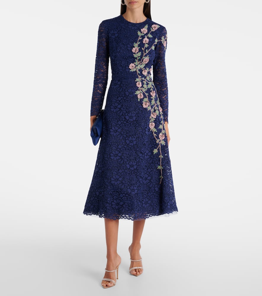 Marlena embellished lace cocktail dress