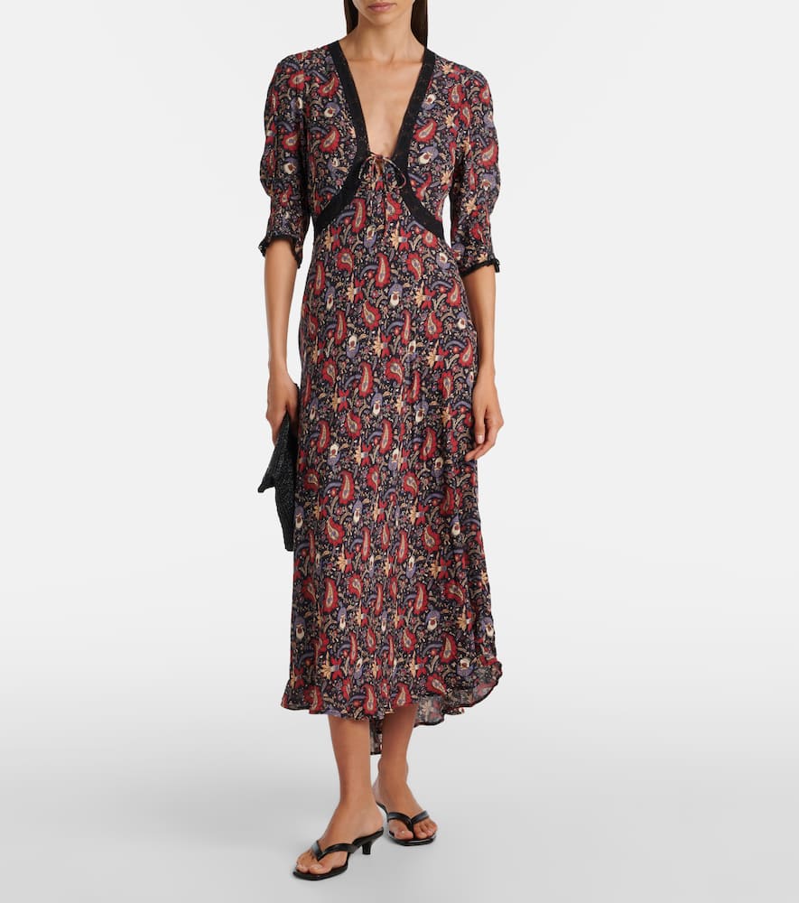 Amina floral crêpe de chine midi dress
