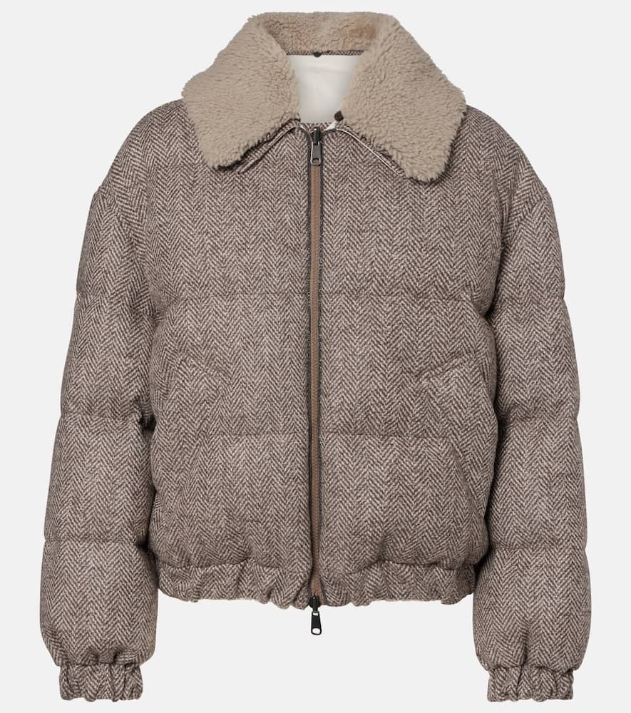 Wool-blend down jacket
