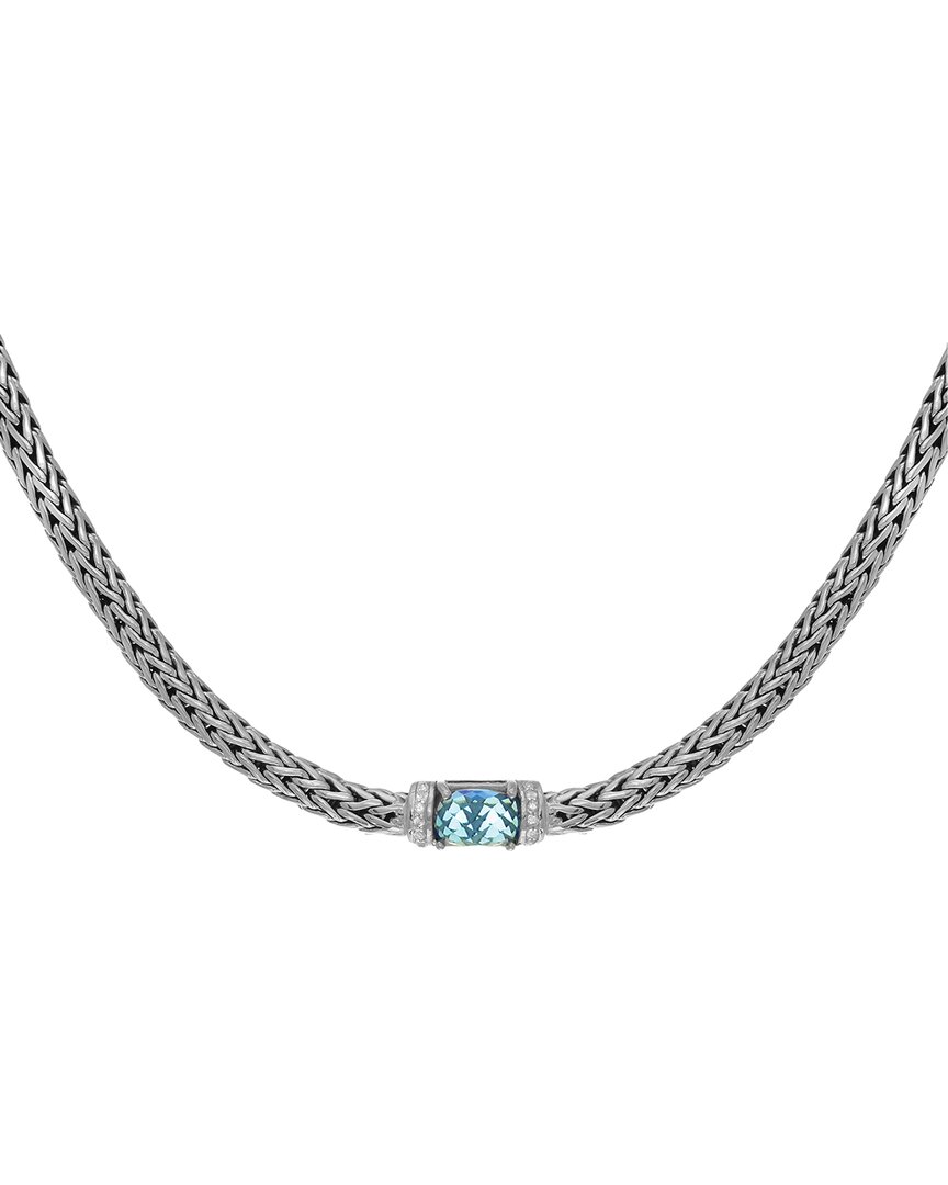 Phillip Gavriel Silver 5.22 ct. tw. Gemstone Woven Necklace