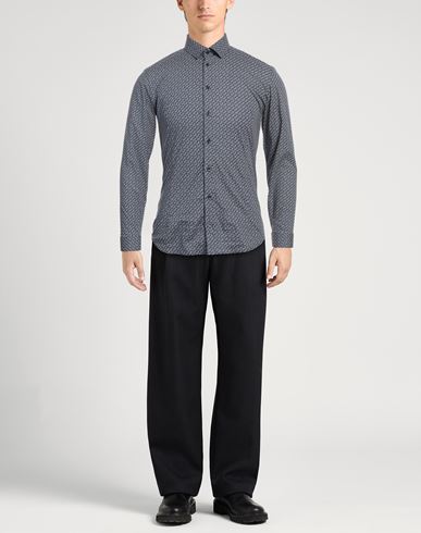Patrizia Pepe Man Shirt Midnight blue Size 36 Cotton, Elastane