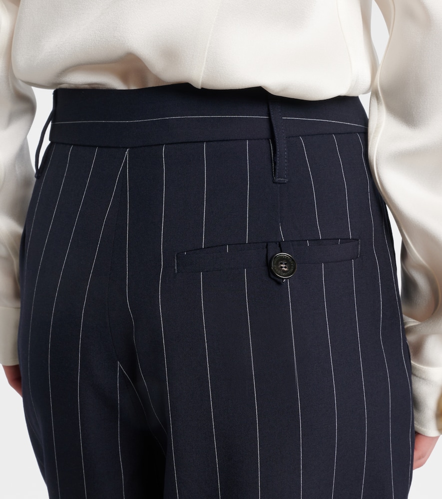 Pinstripe wool tapered pants